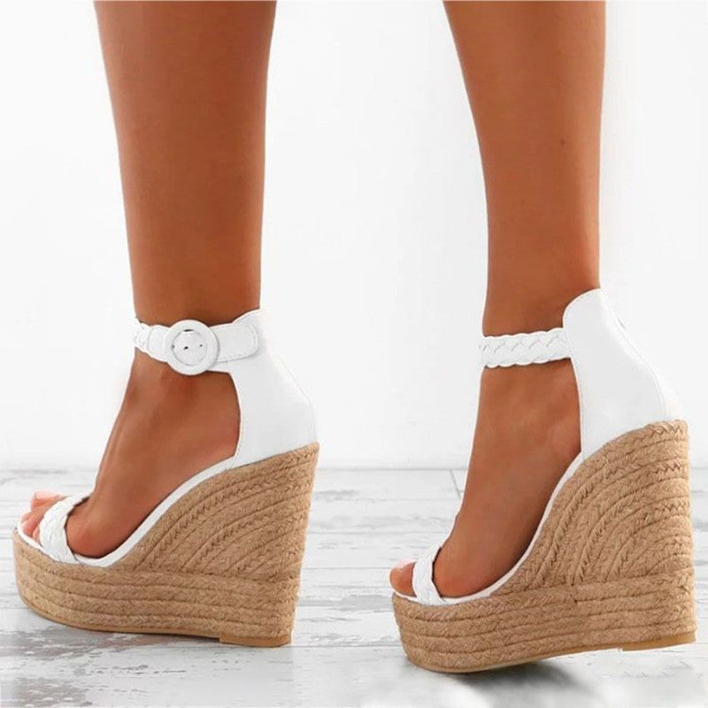 Large Wedge Hemp Rope Sandals