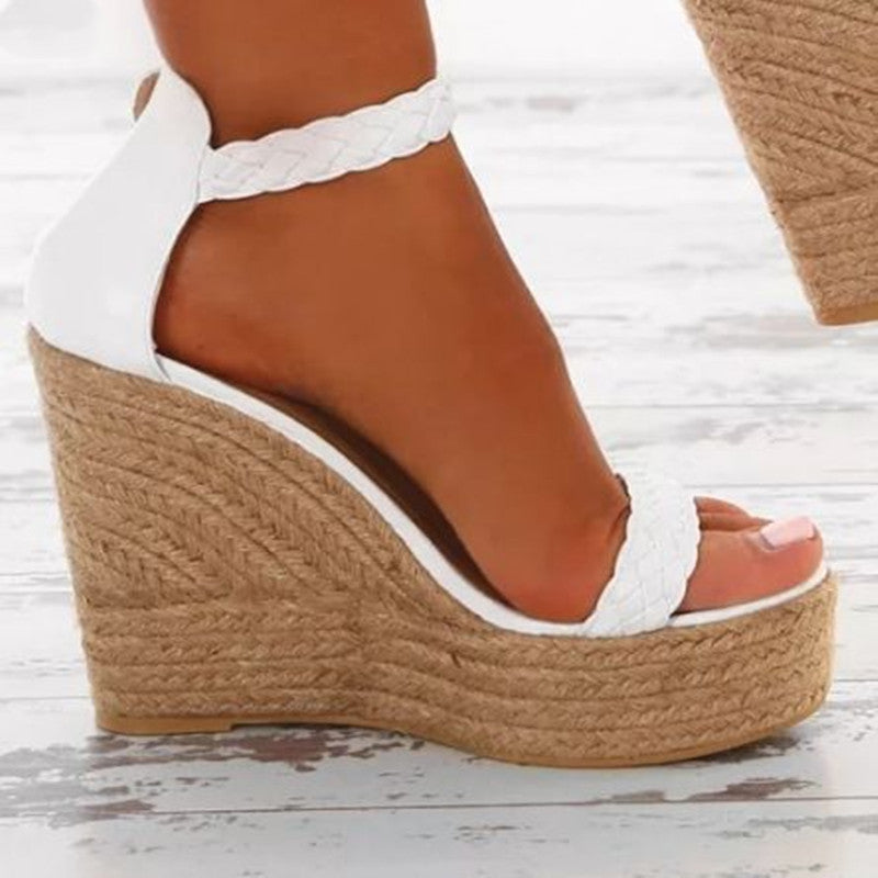 Large Wedge Hemp Rope Sandals