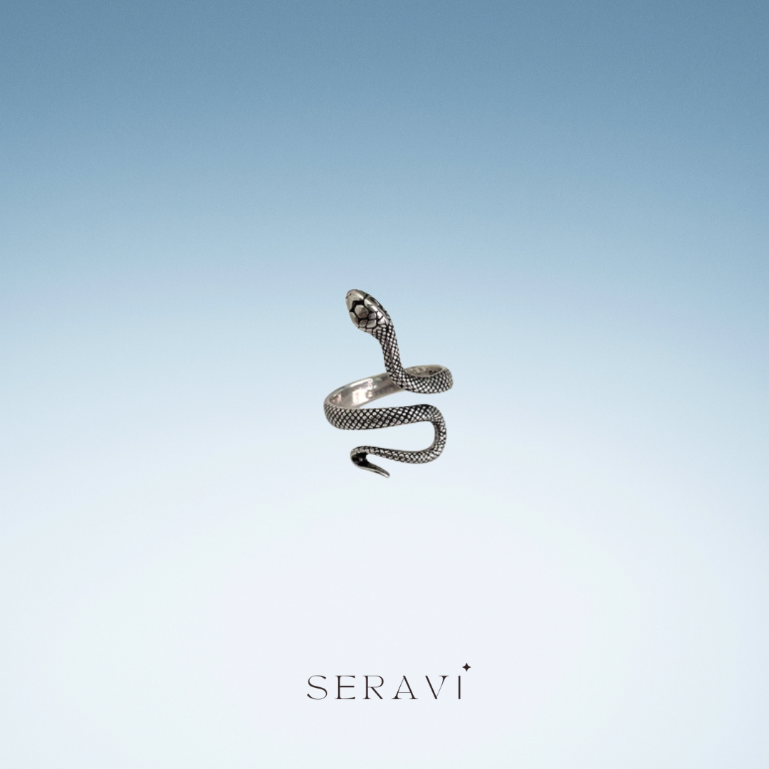 Retro Snake Open Ring - 925 Silver