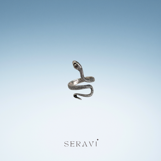 Retro Snake Open Ring - 925 Silver