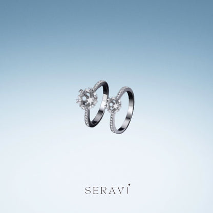 S925 Sterling Silver 1 Carat Moissanite Snow Ring