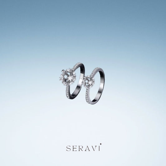 S925 Sterling Silver 1 Carat Moissanite Snow Ring