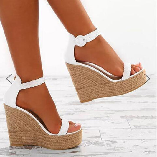 Large Wedge Hemp Rope Sandals