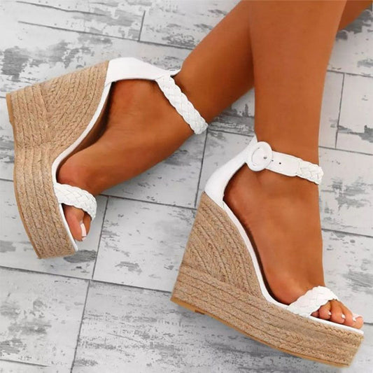 Large Wedge Hemp Rope Sandals